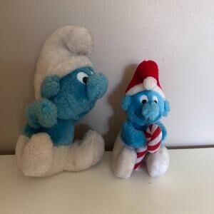 Vintage 1980s Blue Smurf Plush Stuffed Animals PEYO